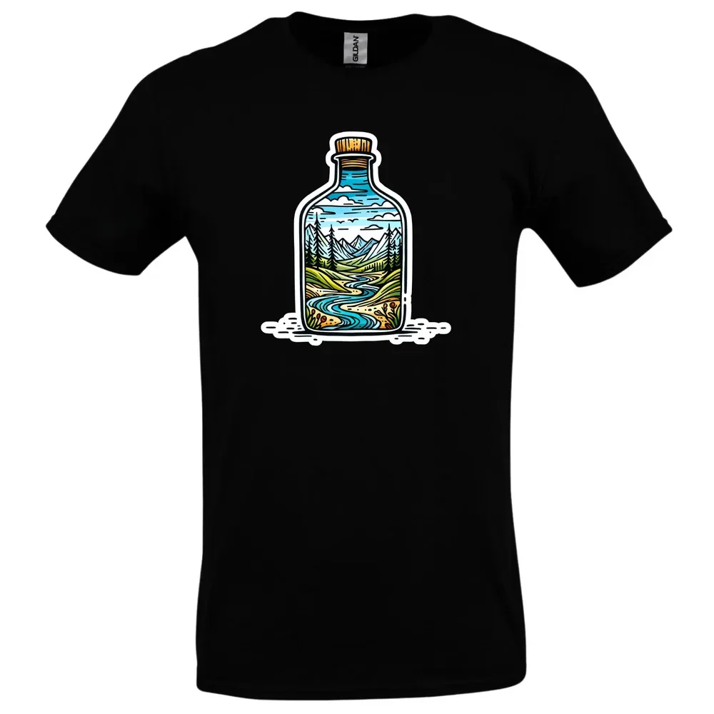 Футболка для кемпинга мужская размер S M L XL adventure awaits кемпинг горы черный аниме