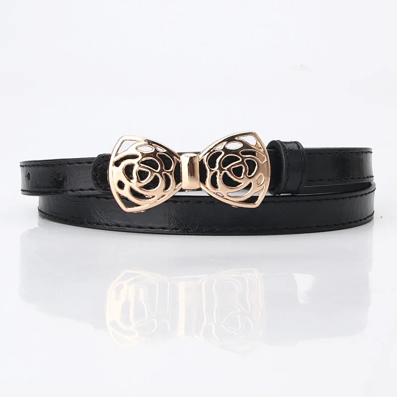 New Unique Bowknot Hollow Buckle Pu Belt Women Fashion Gold Alloy Buckle Thin Belts Female Jeans Dress Waistband Design 2022
New Unique Bowknot Hollow Buckle Pu Belt Women Fashion Gold Alloy Buckle Thin Belts Female Jeans Dress Waistband Design 2022