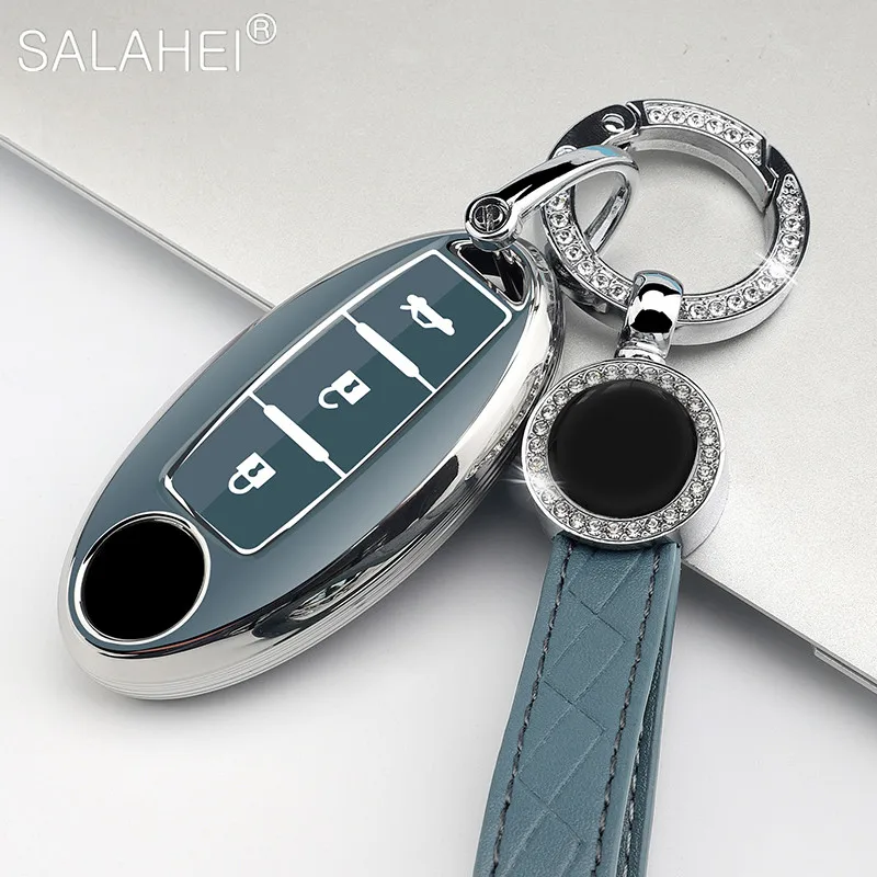 TPU Silver Edge Car Key Case Full Cover Shell For Nissan Qashqai Juke X-Trail J11 J10 QX60 T31 T32 Altima Rogue Car Accessories
TPU Silver Edge Car Key Case Full Cover Shell For Nissan Qashqai Juke X-Trail J11 J10 QX60 T31 T32 Altima Rogue Car Accessories