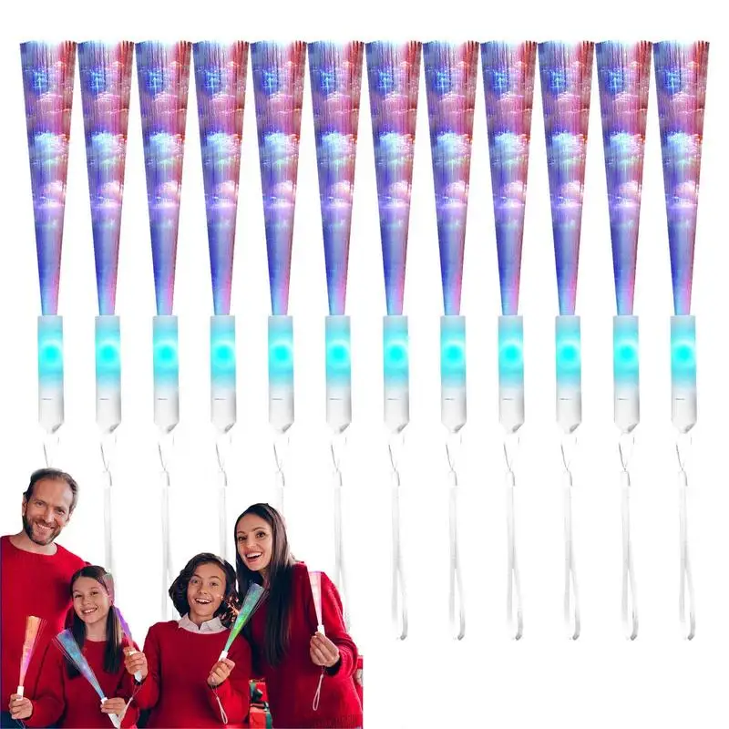 

Светящиеся волоконные палочки, светящиеся волоконные палочки, 12 шт., портативные блестящие волоконные палочки, 7 цветов, светящиеся мигающие палочки для женских принадлежностей
