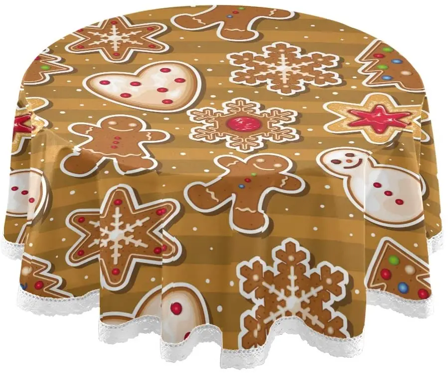 Gingerbread Cookies Round Table Cloth, Polyester Tablecloth, Decorative Fabric Circular Table Cover for Outdoor and Indoor
Gingerbread Cookies Round Table Cloth, Polyester Tablecloth, Decorative Fabric Circular Table Cover for Outdoor and Indoor