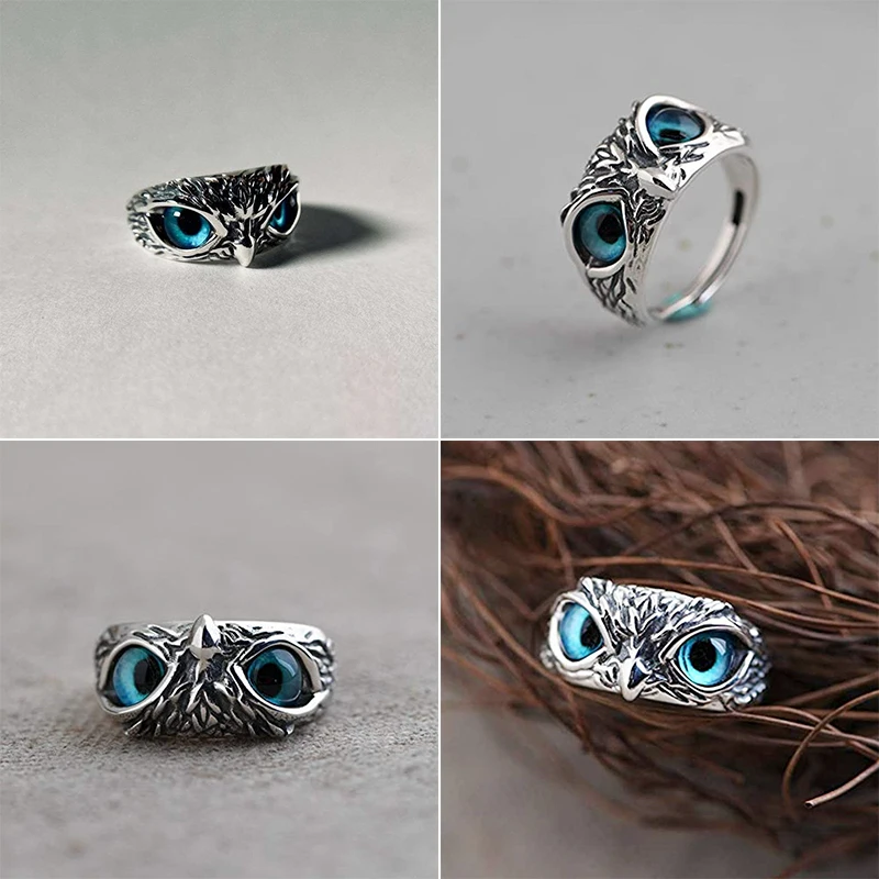 1Pcs Creative Retro Demon Owl 3D Effect Blue Eye Ring Fashion Exaggerated Animal Couple Adjustable Cute Alloy Jewelry Of Women
1Pcs Creative Retro Demon Owl 3D Effect Blue Eye Ring Fashion Exaggerated Animal Couple Adjustable Cute Alloy Jewelry Of Women