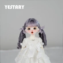 YESTARY BJD Dolls Imported Mohair Wigs 1/6 Doll Accessories Wig Fashion Long Hair Double Ponytail Bangs For Girls Birthday Gifts