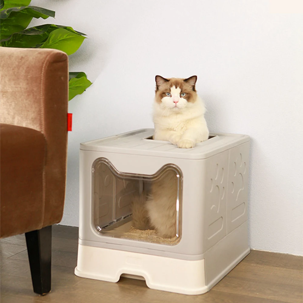 55L Cat Litter Box Foldable Cat Box Cats Toilet Kitty Pet Bedpan House Breathable Cat House
55L Cat Litter Box Foldable Cat Box Cats Toilet Kitty Pet Bedpan House Breathable Cat House