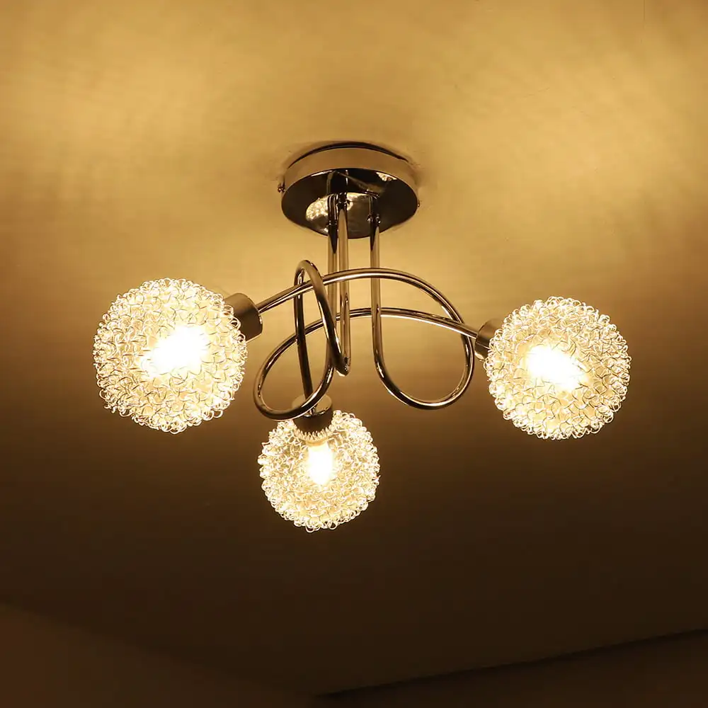 Modern 3-Light Semi Flush Mount Ceiling Light, Contemporary Globe Ceiling Lamp with Glass Shade,Elegant Chandelier for Bedroom K
Modern 3-Light Semi Flush Mount Ceiling Light, Contemporary Globe Ceiling Lamp with Glass Shade,Elegant Chandelier for Bedroom K