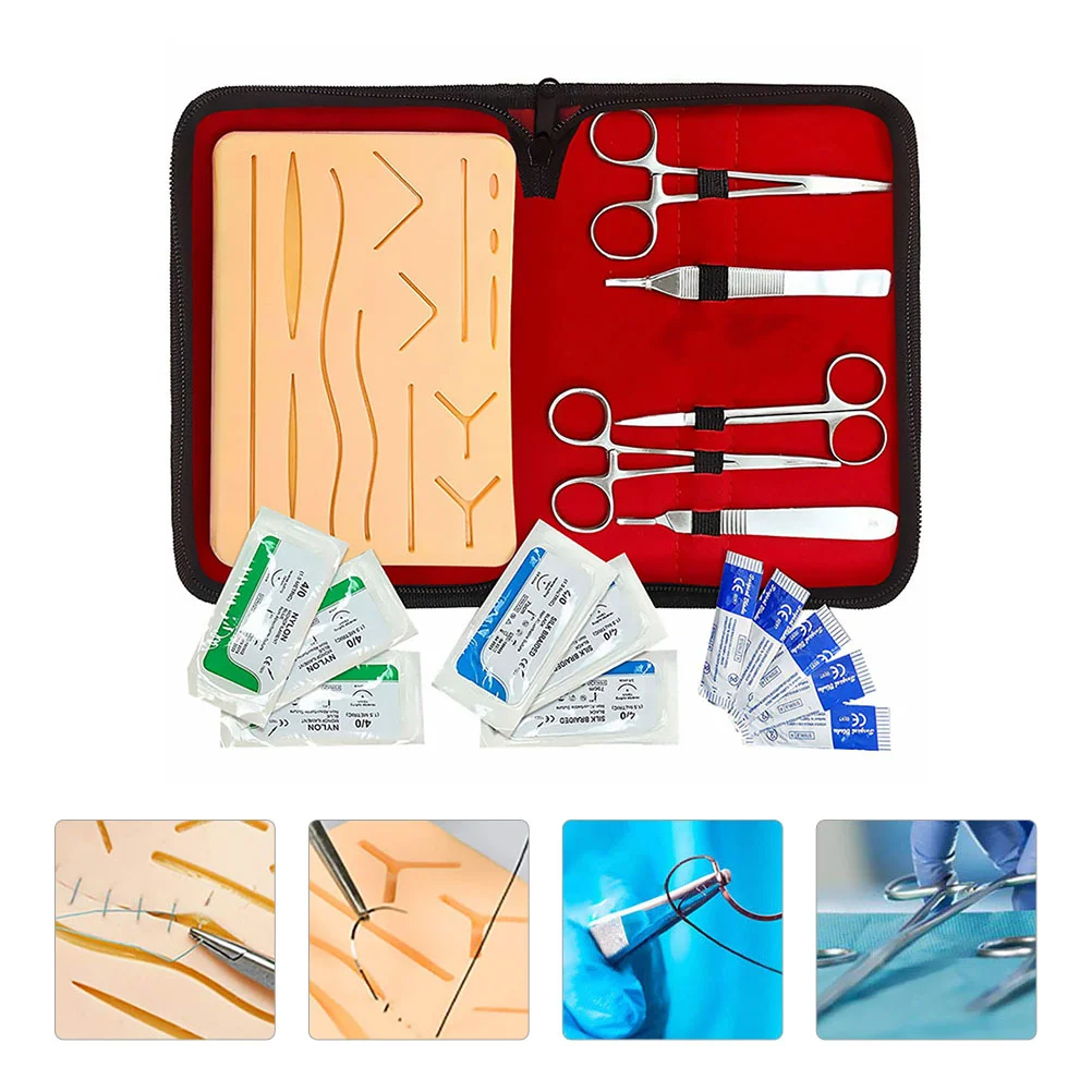 Biological Anatomy Tool Tweezer Kit Suture Training Prop Student Suturing Pad Handle Practice Silica Gel Skill Trainer
Biological Anatomy Tool Tweezer Kit Suture Training Prop Student Suturing Pad Handle Practice Silica Gel Skill Trainer