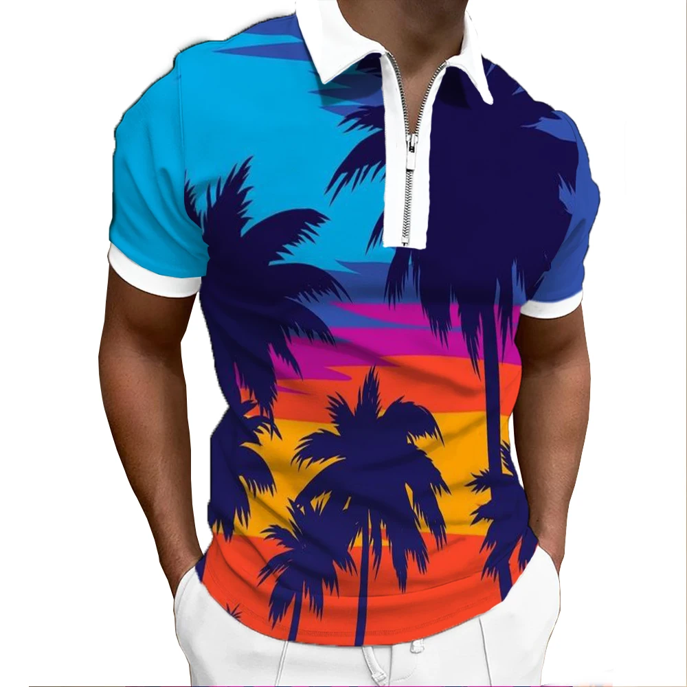 Summer Men's Polo Shirts Casual Vacation Hawaiian Beach Print Polo Shirts Men's Tops Short Sleeve Zip T-Shirts Men's Clothes
Summer Men's Polo Shirts Casual Vacation Hawaiian Beach Print Polo Shirts Men's Tops Short Sleeve Zip T-Shirts Men's Clothes
