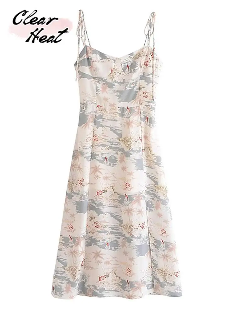 Floral Print Lace Up Split Midi Dresses For Women Sexy V Neck Sleeveless Backless Skinny Vestidos Female Elegant Fashion Robe
Floral Print Lace Up Split Midi Dresses For Women Sexy V Neck Sleeveless Backless Skinny Vestidos Female Elegant Fashion Robe