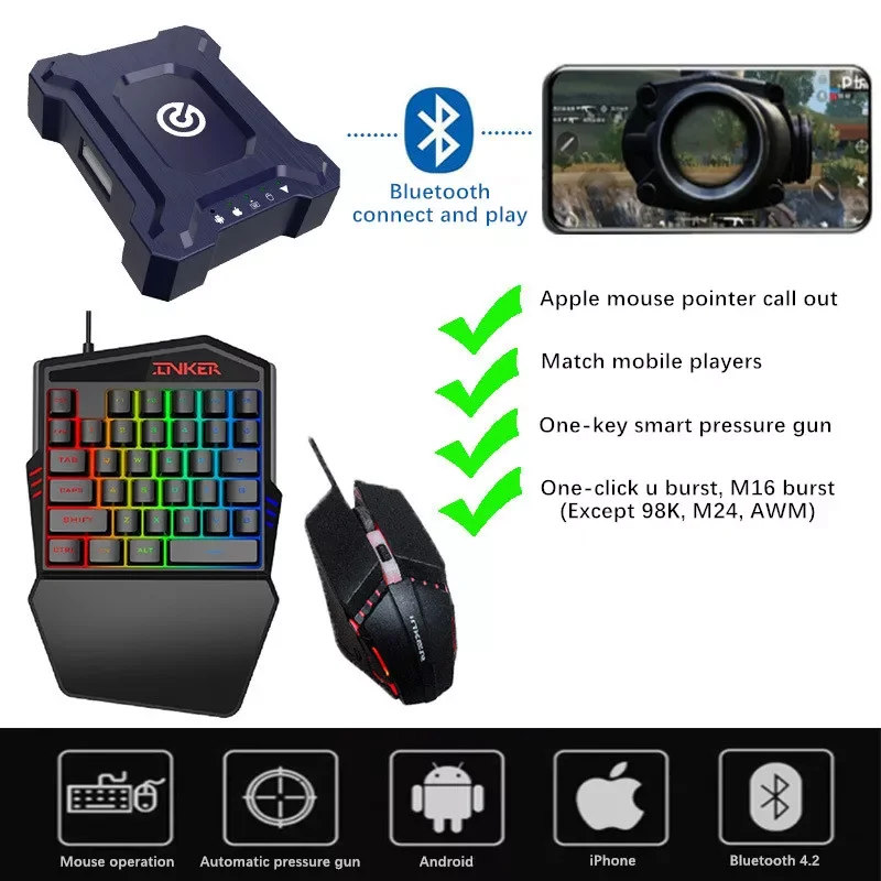 Gamepad Pubg Mobile Bluetooth 4.1 Android PUBG Controller Mobile Controller Gaming Keyboard Mouse Converter For IOS iPad to PC
Gamepad Pubg Mobile Bluetooth 4.1 Android PUBG Controller Mobile Controller Gaming Keyboard Mouse Converter For IOS iPad to PC