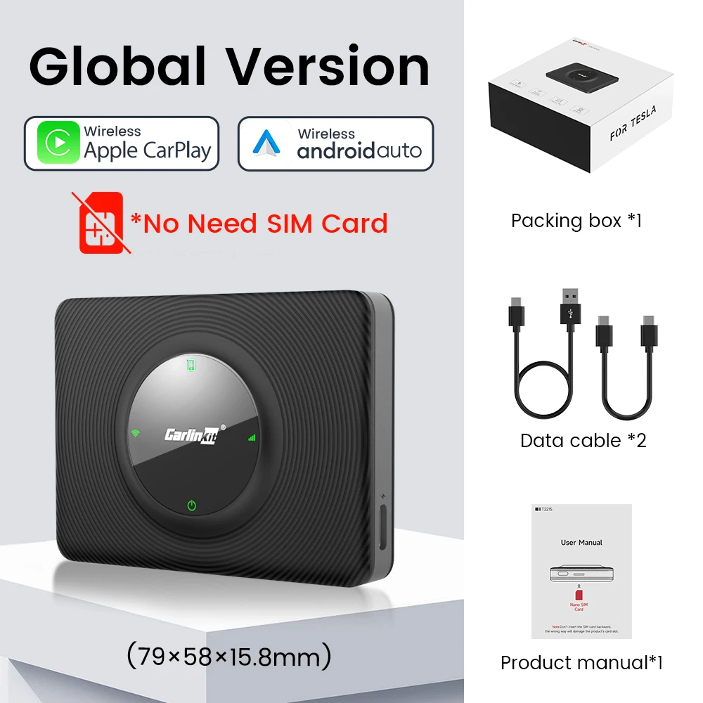 Carlinkit беспроводной Автомобильный ключ CarPlay, беспроводной автомобильный адаптер Android для Tesla Model 3 Y X S BT Wifi подключение Spotify Waze
Carlinkit беспроводной Автомобильный ключ CarPlay, беспроводной автомобильный адаптер Android для Tesla Model 3 Y X S BT Wifi подключение Spotify Waze