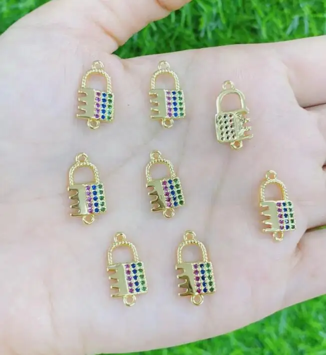 2pcs Lock Fashion DIY for Bracelet Jewelry Making Copper Gold Color Cubic Zirconia Charms Accessories Connector daf3a
2pcs Lock Fashion DIY for Bracelet Jewelry Making Copper Gold Color Cubic Zirconia Charms Accessories Connector daf3a