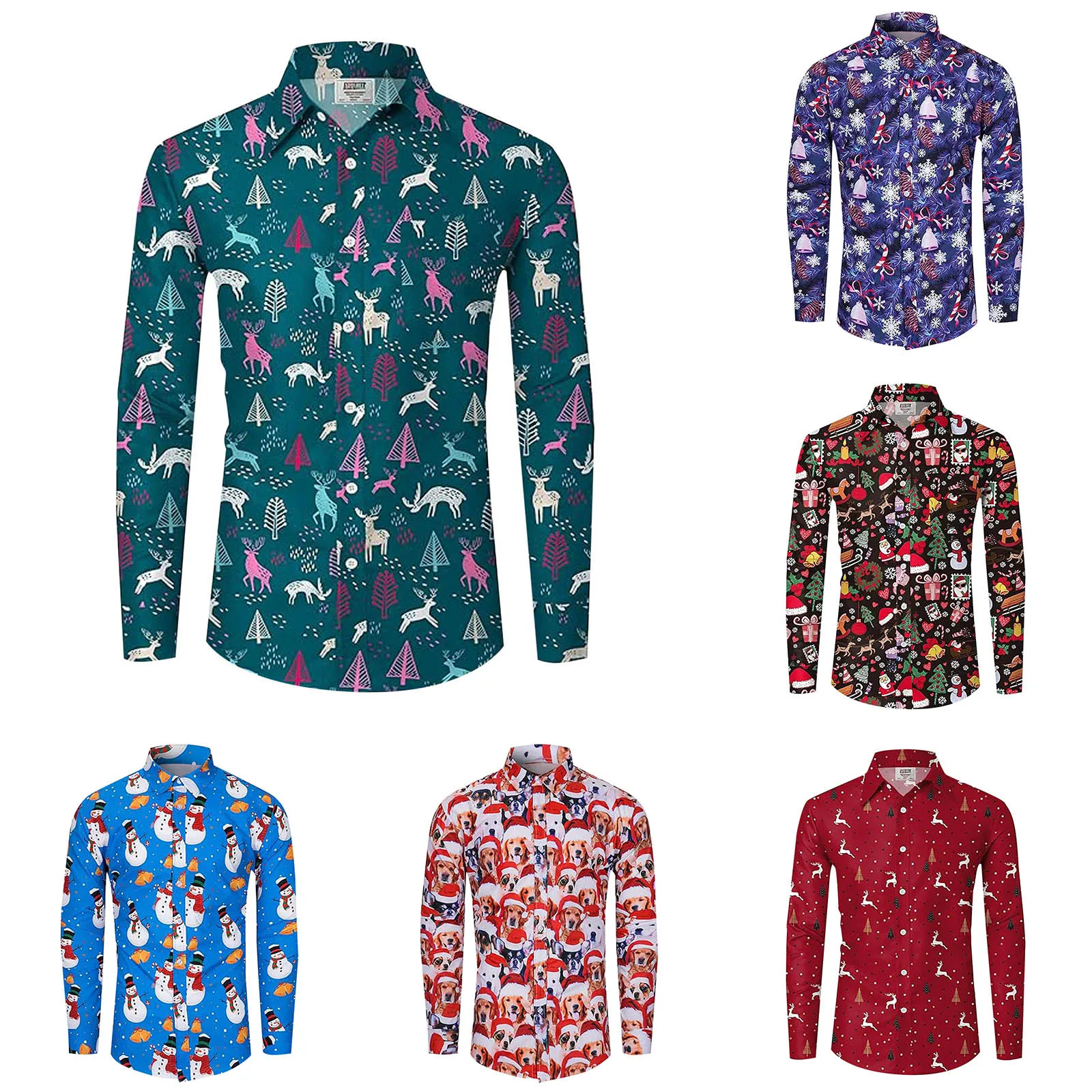 Pajama Short Sleeve Mens Fashion Casual Christmas Printed Long Sleeved Lapel Shirt Lady Guard Mock Neck Fitted Long Sleeve 
Pajama Short Sleeve Mens Fashion Casual Christmas Printed Long Sleeved Lapel Shirt Lady Guard Mock Neck Fitted Long Sleeve