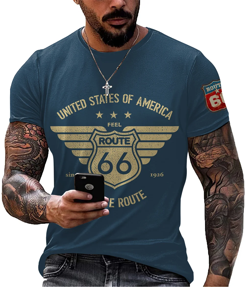 2022 Summer Fashion Men Loose Vintage Harajuku 3d T-shirt O Neck Short Sleeve Streetwear USA Route 66 Monogram Plus Size Tops
2022 Summer Fashion Men Loose Vintage Harajuku 3d T-shirt O Neck Short Sleeve Streetwear USA Route 66 Monogram Plus Size Tops