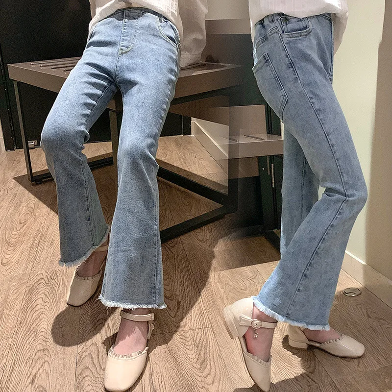 2022 spring summer Teens Girl clothes Denim Jeans Fashion Patchwork Harajuku Tight flared Pant Child High Elastic waist 12 years
2022 spring summer Teens Girl clothes Denim Jeans Fashion Patchwork Harajuku Tight flared Pant Child High Elastic waist 12 years