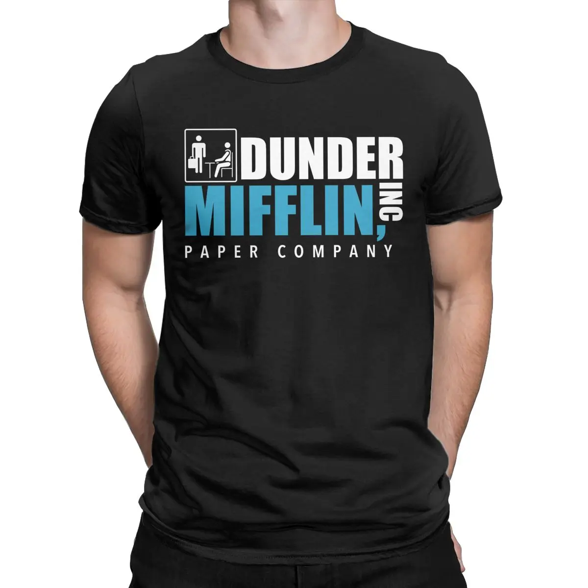 

Dunder Mifflin Paper Company t shirt for men Pure Cotton Funny T-Shirts Round Neck Tees Short Sleeve Clothing Gift Idea
