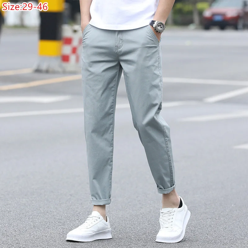 Pencil Pants Boys Streetwear Ankle Length Summer Thin Fitness Men Trousers Khaki Plus Size 46 44 42 Casual Black Male Pantalones
Pencil Pants Boys Streetwear Ankle Length Summer Thin Fitness Men Trousers Khaki Plus Size 46 44 42 Casual Black Male Pantalones