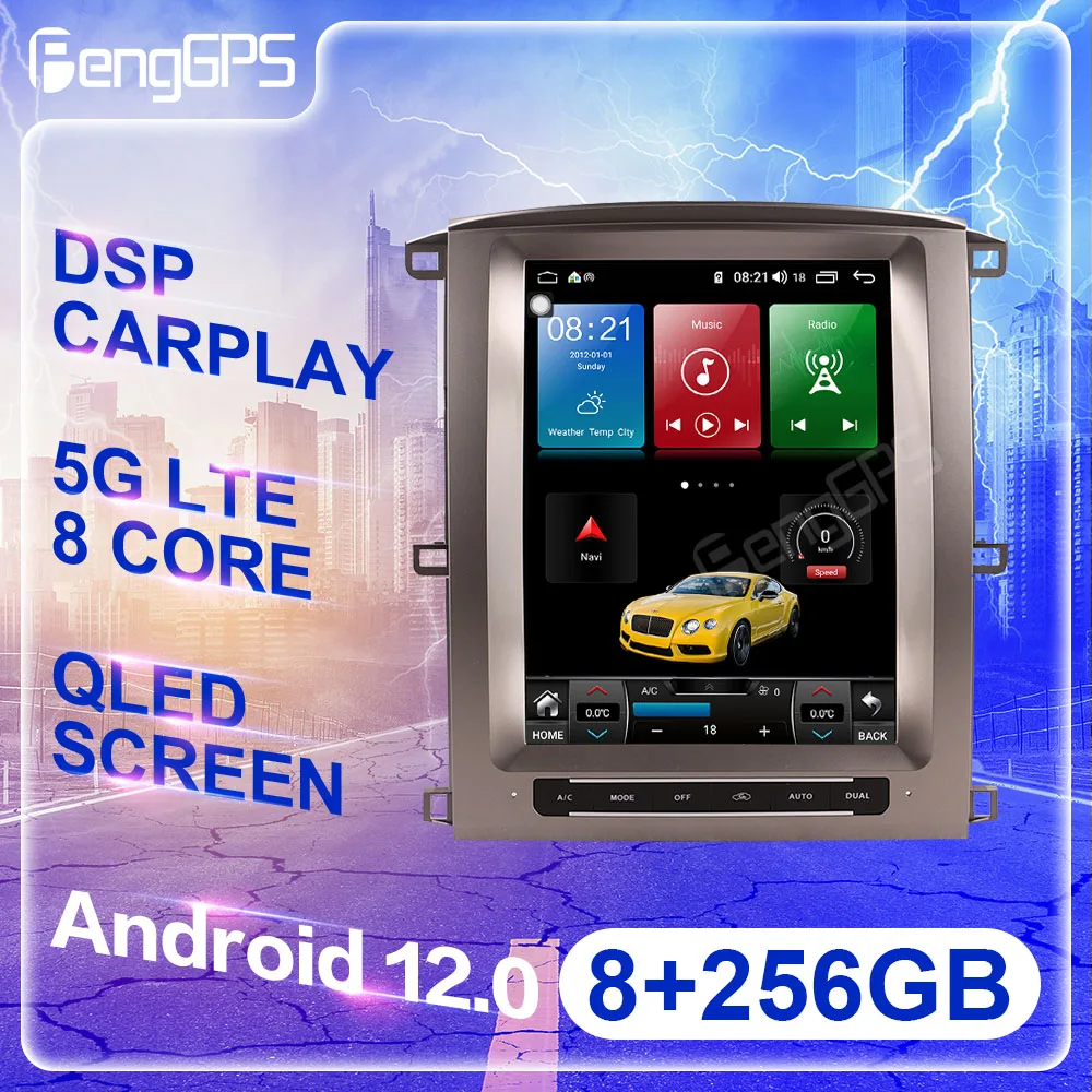 

Android 12.0 For Toyota Land Cruiser LC100 2003-2007/ Lexus LX470 2004-2006 Car Radio Multimedia Player GPS Navigation Headunit