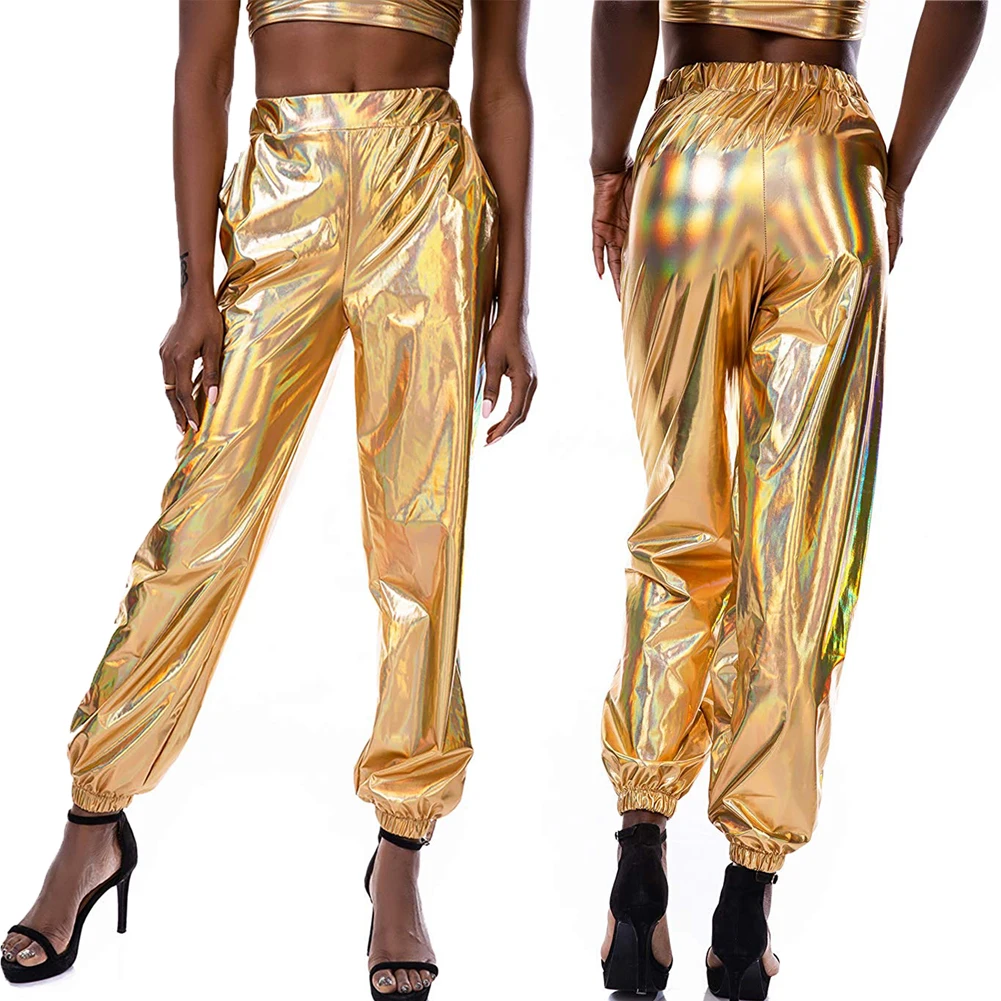 Casual Women Smoothy Reflective Women High Waist Metallic Shiny Jogger Holographic Color Fashion Streetwear Pants
Casual Women Smoothy Reflective Women High Waist Metallic Shiny Jogger Holographic Color Fashion Streetwear Pants