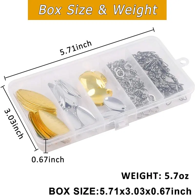 Free shipping Fishing Spoon Rigs Colorado Blades Spinner Rig Lure Making Kit, 155pcs Colorado Blades Snap Swivels Split Rings Ki 
Free shipping Fishing Spoon Rigs Colorado Blades Spinner Rig Lure Making Kit, 155pcs Colorado Blades Snap Swivels Split Rings Ki