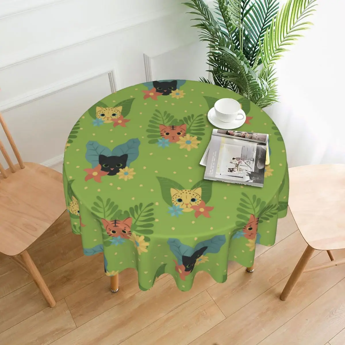 Tropical Leaves Flowers With Cute Tiger Leopard Head Round Table Cloth Kitchen Tablecloth Decorative Elegant Fabric Table Cover
Tropical Leaves Flowers With Cute Tiger Leopard Head Round Table Cloth Kitchen Tablecloth Decorative Elegant Fabric Table Cover