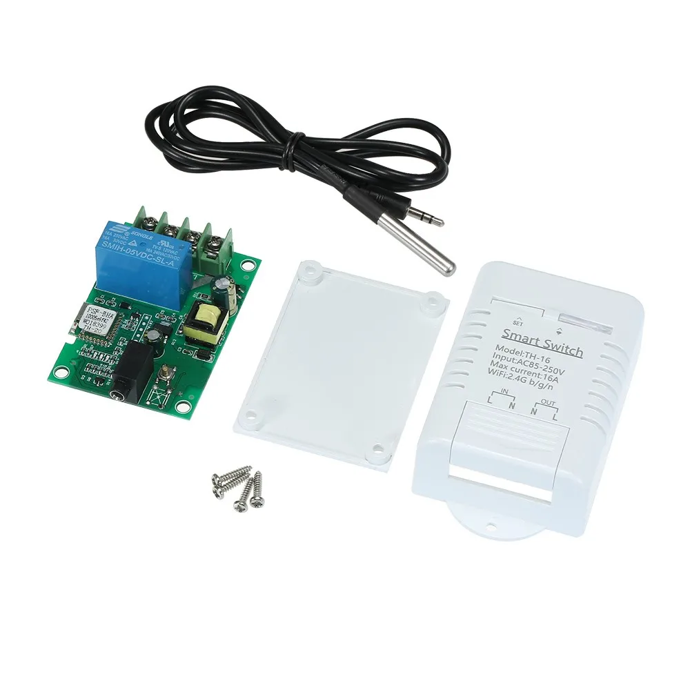 Умный Wi-Fi переключатель, совместимый с Sonoff & EWeLink 16 А/3500 Вт, мониторинг температуры
Умный Wi-Fi переключатель, совместимый с Sonoff & EWeLink 16 А/3500 Вт, мониторинг температуры