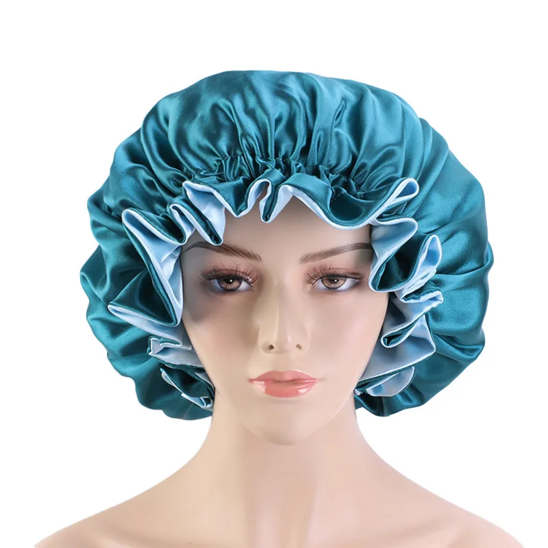 Shower Caps Hair Care Cap Extra Large Round Cap Satin Bonnet Sleeping Cap Double Color Ding Lace Nightcap
Shower Caps Hair Care Cap Extra Large Round Cap Satin Bonnet Sleeping Cap Double Color Ding Lace Nightcap