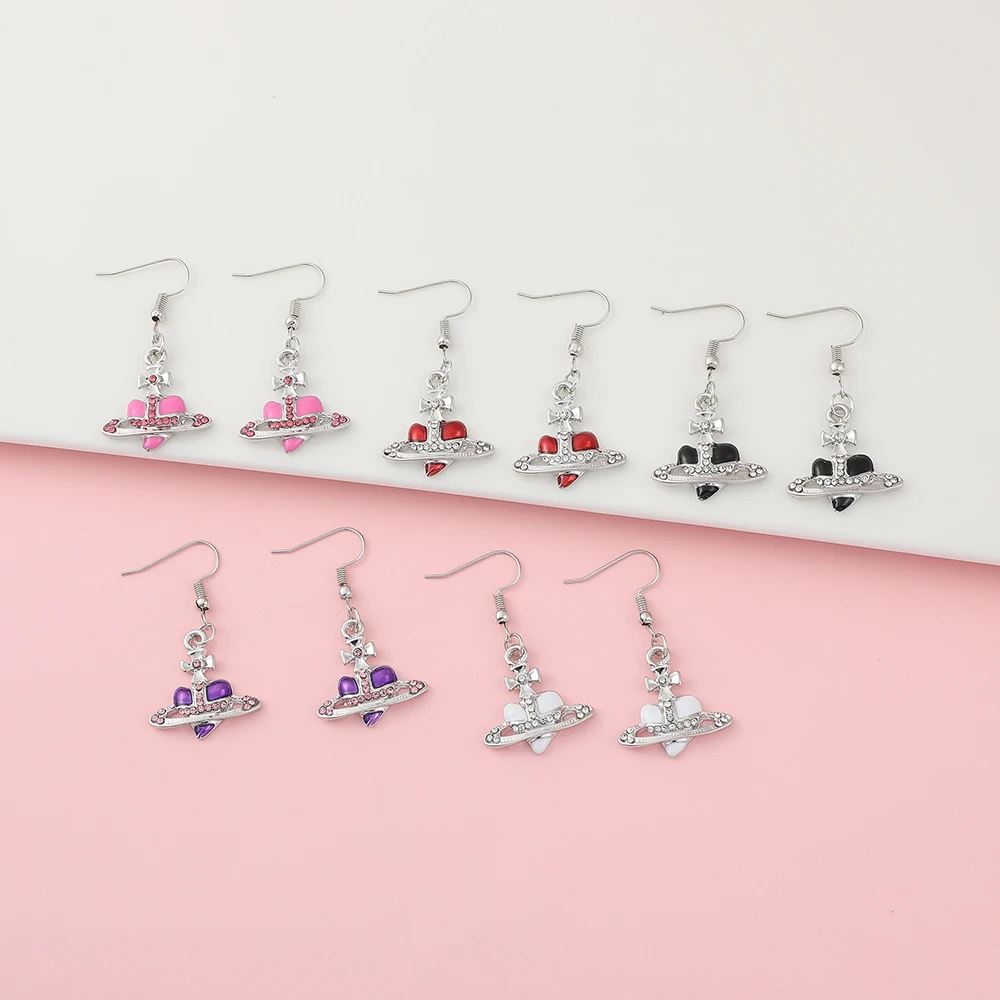 Saturn Planet Earrings Aesthetic Cubic Zircon Heart Silver Plated Saturn Drop Earring Oosaki Nana Cosplay Jewelry Girl Gift
Saturn Planet Earrings Aesthetic Cubic Zircon Heart Silver Plated Saturn Drop Earring Oosaki Nana Cosplay Jewelry Girl Gift