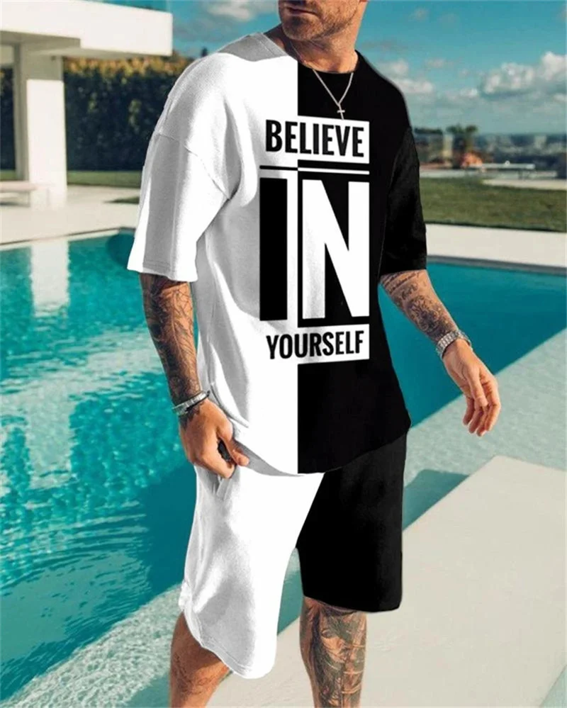 Summer Short-sleeved T-shirt Set Sportswear Oversized Men Clothing Causal O-neck 2 Piece Tracksuits Street Clothes Men's Chandas
Summer Short-sleeved T-shirt Set Sportswear Oversized Men Clothing Causal O-neck 2 Piece Tracksuits Street Clothes Men's Chandas