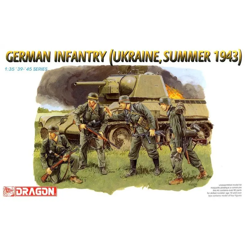 DRAGON 6153 1/35 German Infantry (Ukraine, Summer 1943) - Scale Assemble Model Kit
DRAGON 6153 1/35 German Infantry (Ukraine, Summer 1943) - Scale Assemble Model Kit