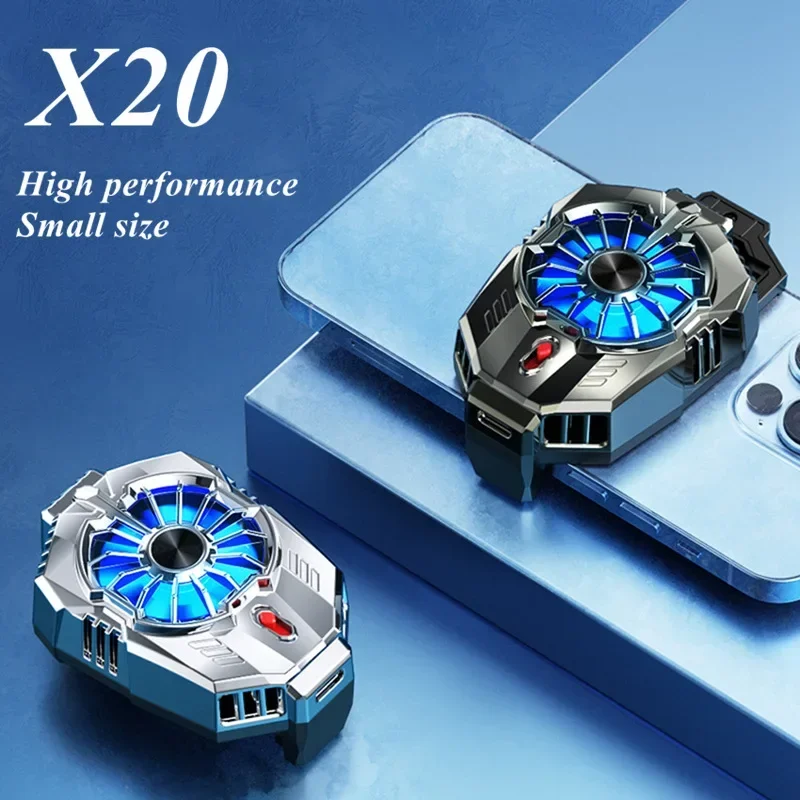 

X20 Plating Mobile Phone Dual Gear Adjustment Semiconductor Radiator for PUBG GOK LOL Game Cooler for IPhone Android Cooling Fan