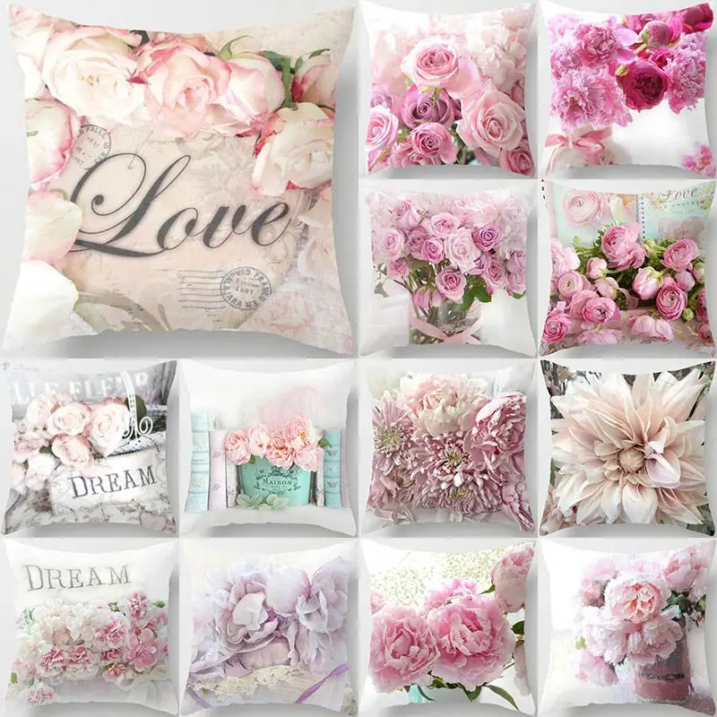 45x45cm Rose Flower Pink Cushion Cover Nordic Style Home Wedding Decoration Sofa Bed Car Lumbar Pillowcase Polyester Pillow Case
45x45cm Rose Flower Pink Cushion Cover Nordic Style Home Wedding Decoration Sofa Bed Car Lumbar Pillowcase Polyester Pillow Case