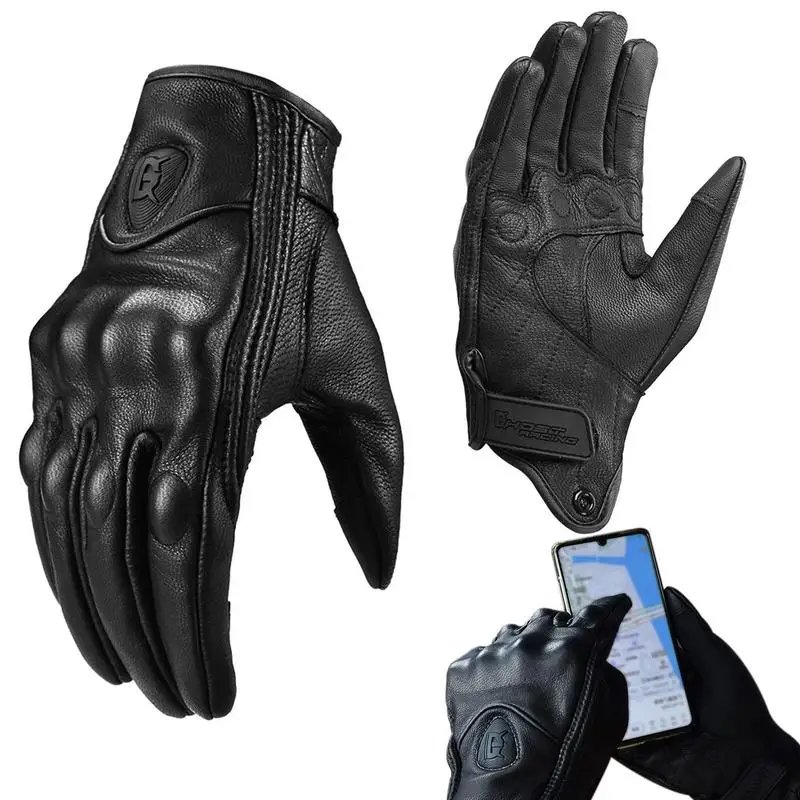 Men's Leather Motorcycle Gloves Riding Protective Full Finger Screen Touch Gloves Durable Riding Retro Full Finger Screen Touch
Men's Leather Motorcycle Gloves Riding Protective Full Finger Screen Touch Gloves Durable Riding Retro Full Finger Screen Touch