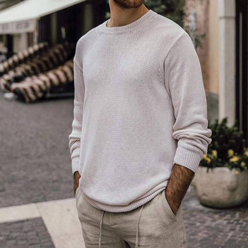 Casual Solid Knitting Basic Tops Men Autumn Winter Long Sleeve Crew Neck Loose Sweater Inside All-match Men's Fashion Pullovers
Casual Solid Knitting Basic Tops Men Autumn Winter Long Sleeve Crew Neck Loose Sweater Inside All-match Men's Fashion Pullovers