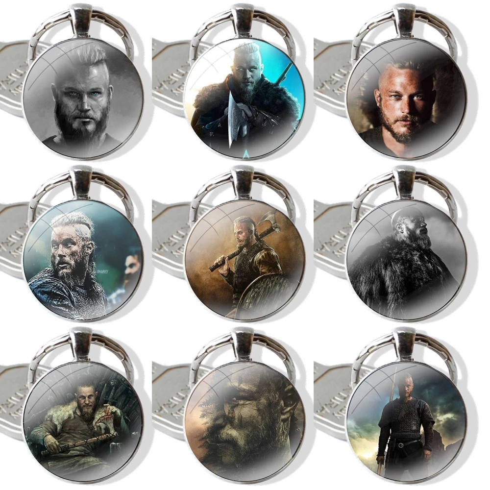 Glass Cabochon Keychain Pendant Car Key Chains Handmade Cartoon Fashion Design Creative TV Series Vikings Ragnar Lothbrok
Glass Cabochon Keychain Pendant Car Key Chains Handmade Cartoon Fashion Design Creative TV Series Vikings Ragnar Lothbrok