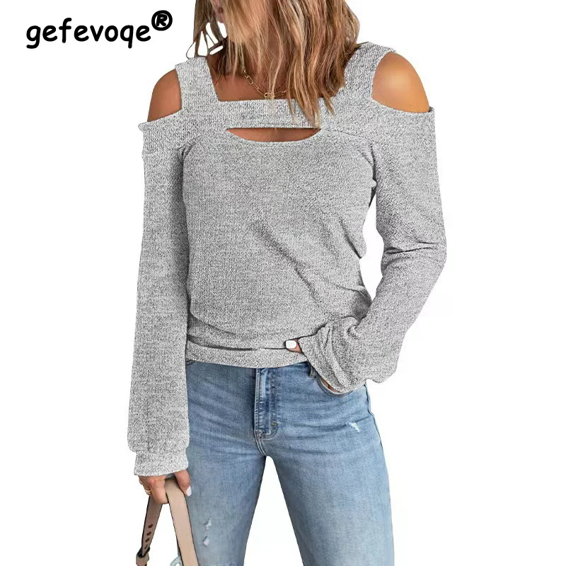 Spring Fall Women Fashion Sexy Hollow Off Shoulder Cotton Basic TeesT-shirt Casual Solid Short Sleeve Loose Top Female Clothing
Spring Fall Women Fashion Sexy Hollow Off Shoulder Cotton Basic TeesT-shirt Casual Solid Short Sleeve Loose Top Female Clothing