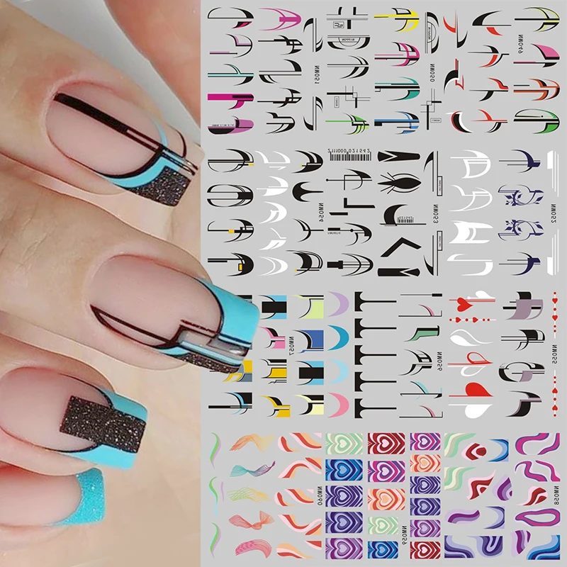 12pcs/sheet Graffiti Lines Strips French Nail Stickers Water Transfer Sliders Black Geometric Leaf Flower Water Decals Design
12pcs/sheet Graffiti Lines Strips French Nail Stickers Water Transfer Sliders Black Geometric Leaf Flower Water Decals Design