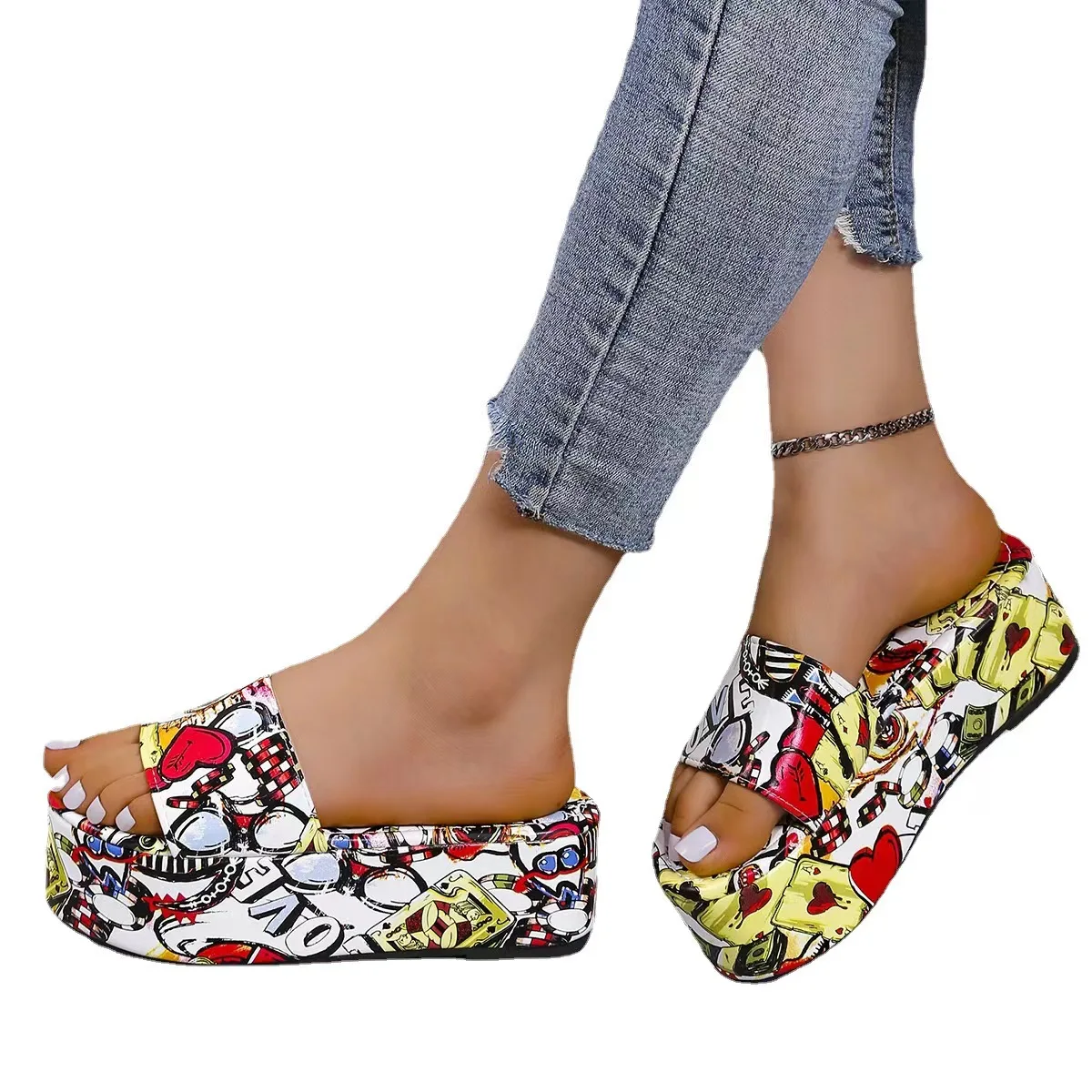 Womens High Heels Sandal Thick Bottom Casual Shoes Ladies Leisure Summer Wedge Sandals Women Shoes Trendy Platform Mules Slipper
Womens High Heels Sandal Thick Bottom Casual Shoes Ladies Leisure Summer Wedge Sandals Women Shoes Trendy Platform Mules Slipper