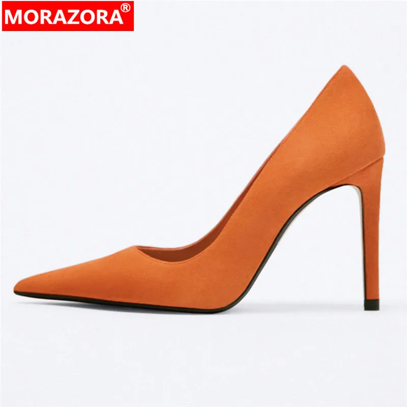 MORAZORA Big Size 34-43 ZA New Sheepskin Genuine Leather Shoes Woman Suede Stilettos High Heels Party Wedding Shoes Female
MORAZORA Big Size 34-43 ZA New Sheepskin Genuine Leather Shoes Woman Suede Stilettos High Heels Party Wedding Shoes Female