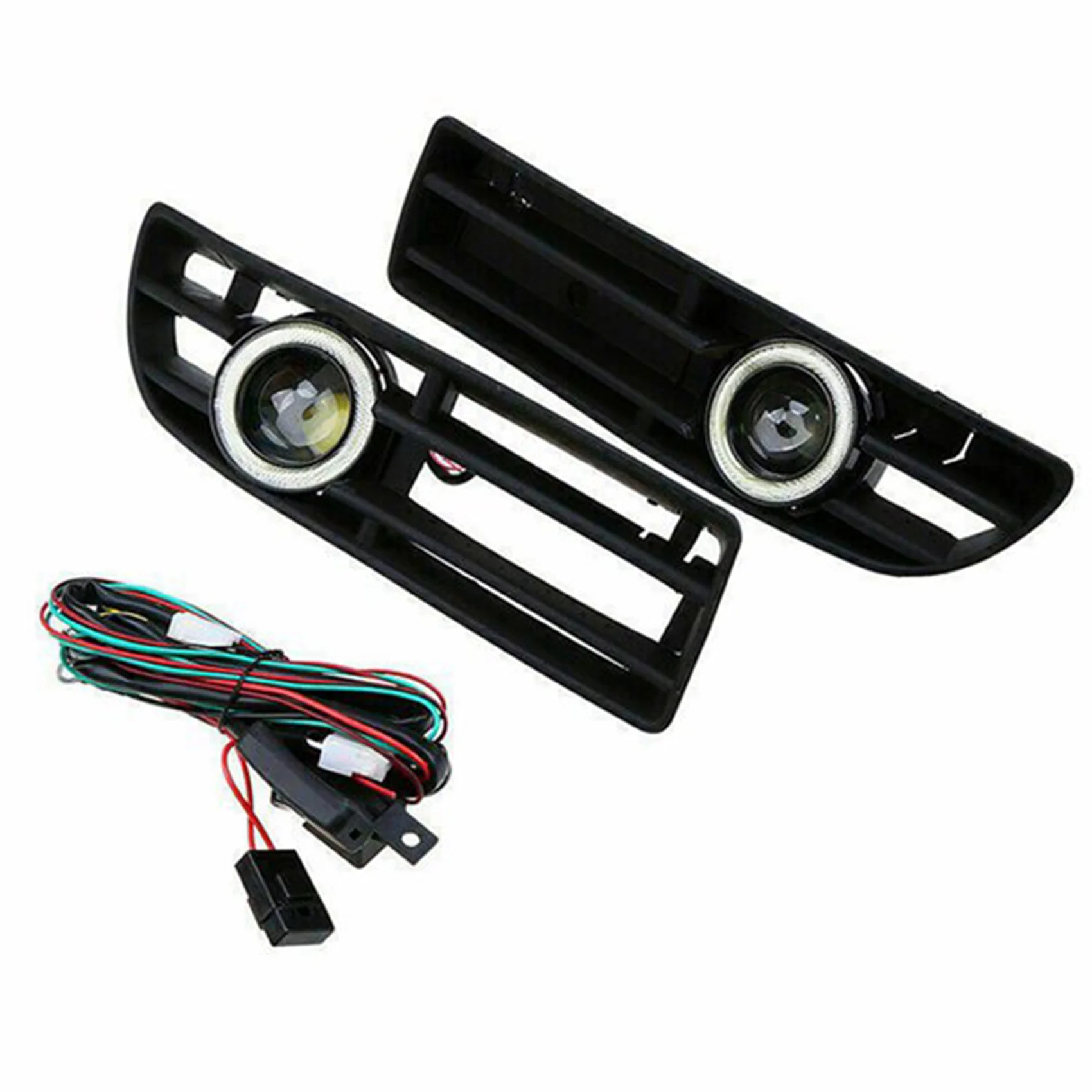 1Pair Fog Lights Angel Eyes Lamp Front Bumper Grille Grill Cover with Wire Kit for Jetta Bora MK4 1999-2004
1Pair Fog Lights Angel Eyes Lamp Front Bumper Grille Grill Cover with Wire Kit for Jetta Bora MK4 1999-2004