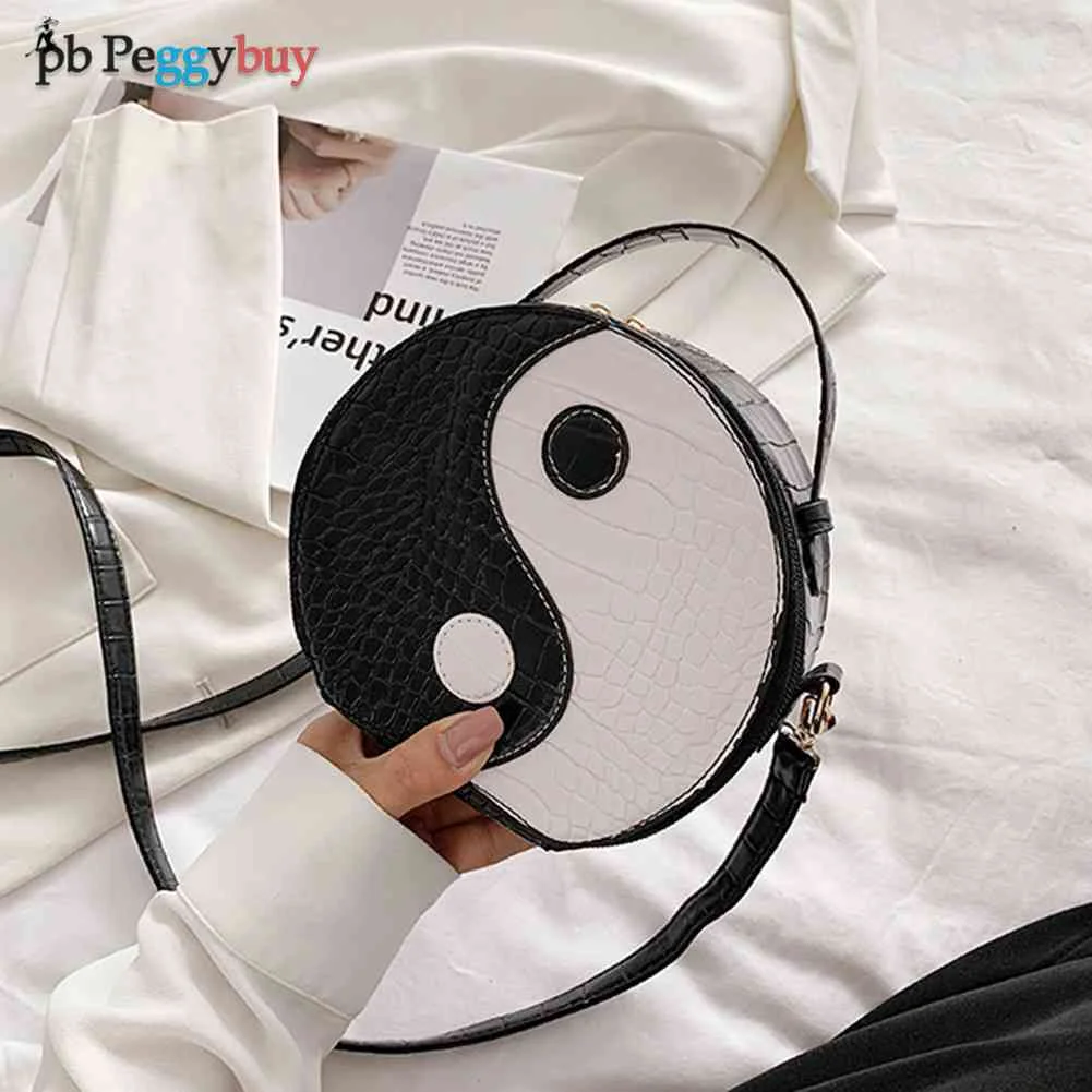 Small Alligator Tai Chi Pattern Shoulder Bags Contrast Color Round Messenger Bags Ladies PU Leather Shopping Bags
Small Alligator Tai Chi Pattern Shoulder Bags Contrast Color Round Messenger Bags Ladies PU Leather Shopping Bags