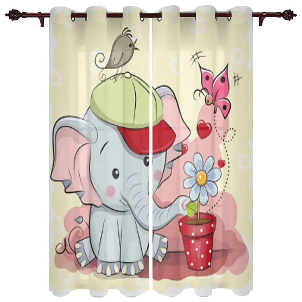 Baby Elephant Cute Butterfly Window Curtain for Living Room Bedroom Home Decor Kitchen for Window Drapes
Baby Elephant Cute Butterfly Window Curtain for Living Room Bedroom Home Decor Kitchen for Window Drapes