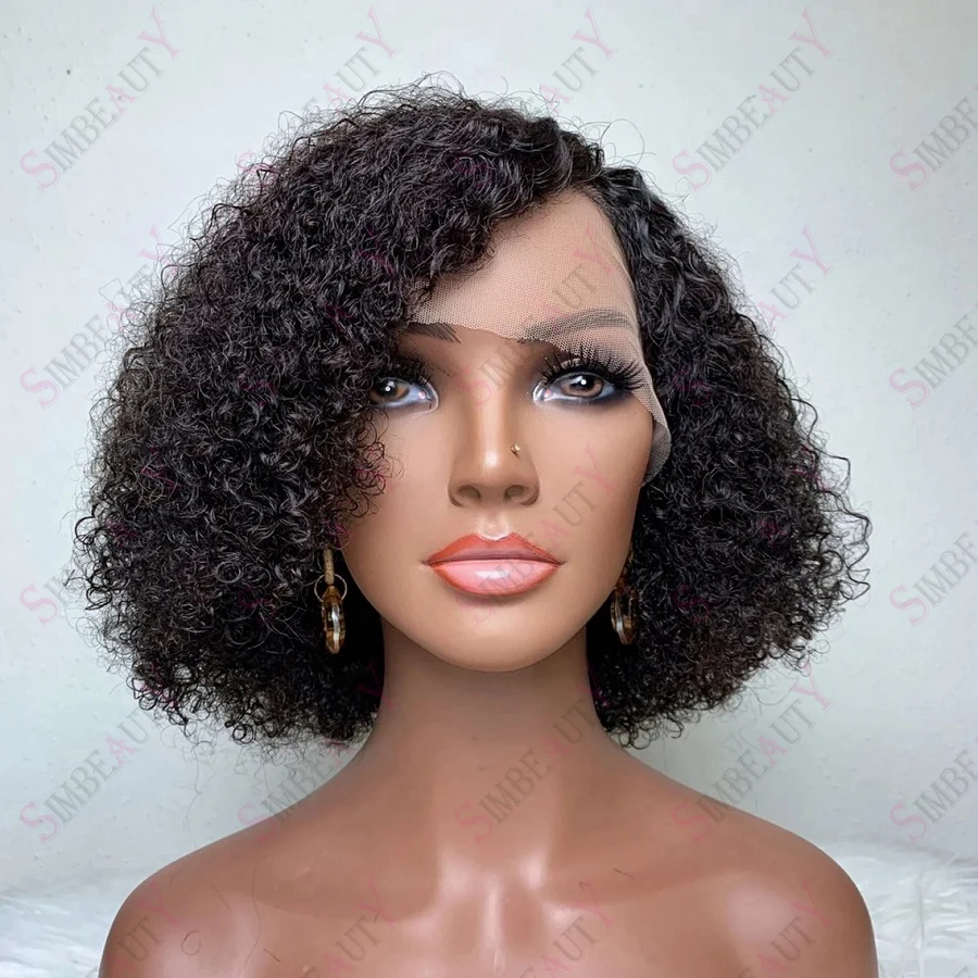 Natural Black Afro Kinky Cury Side Part 13*4 Lace Front Wig Short Bob 360 Frontal Human Hair Peruvian Remy Closure Wigs 180%
Natural Black Afro Kinky Cury Side Part 13*4 Lace Front Wig Short Bob 360 Frontal Human Hair Peruvian Remy Closure Wigs 180%