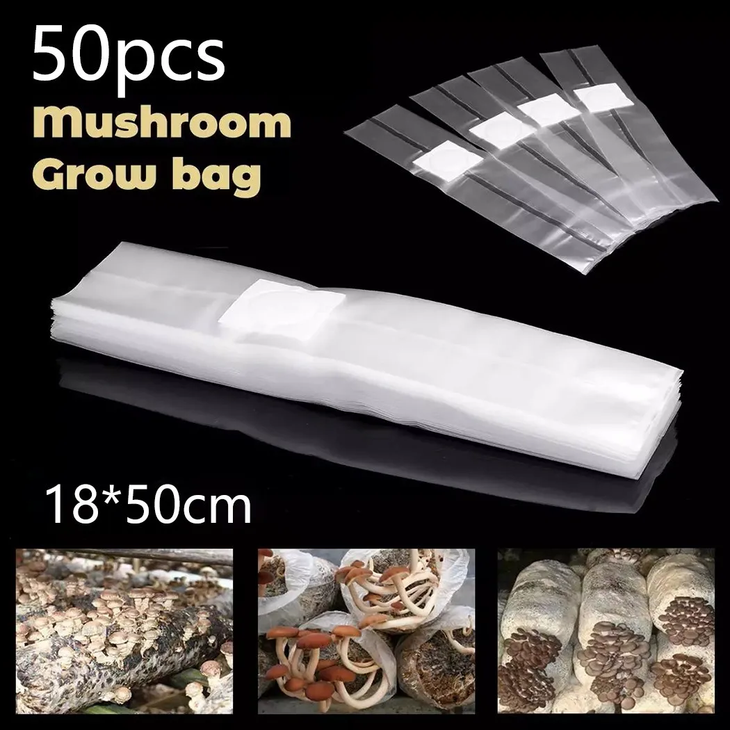 50pcs Musroom Grow Bags 39*50cm Polypropylene Transparent Grow Bag For Mushrooms Fungus Grains Garden Breeding Supplies
50pcs Musroom Grow Bags 39*50cm Polypropylene Transparent Grow Bag For Mushrooms Fungus Grains Garden Breeding Supplies