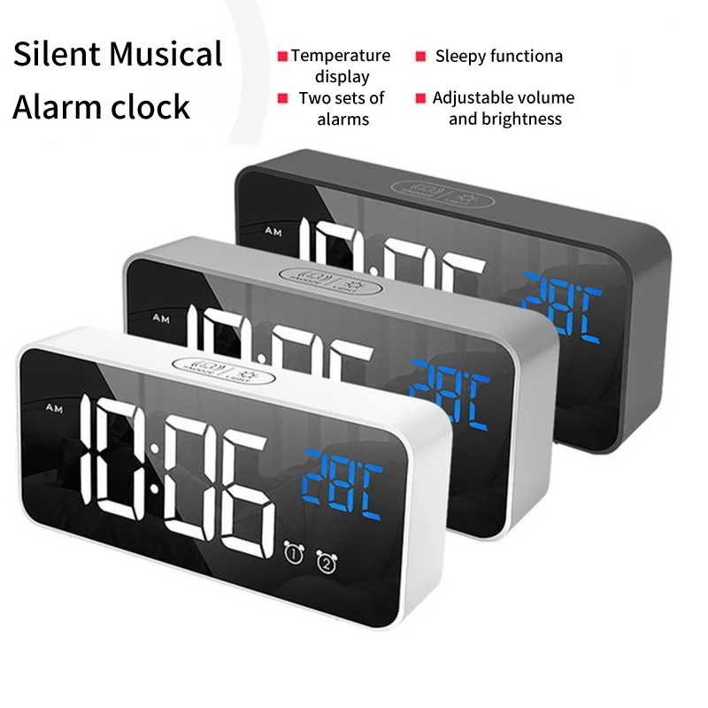 Rechargeable Music LED Electronic Digital Alarm Clock Desktop Clocks Snooze Night Mode Table Clock Music Electronic LED Clocks
Rechargeable Music LED Electronic Digital Alarm Clock Desktop Clocks Snooze Night Mode Table Clock Music Electronic LED Clocks