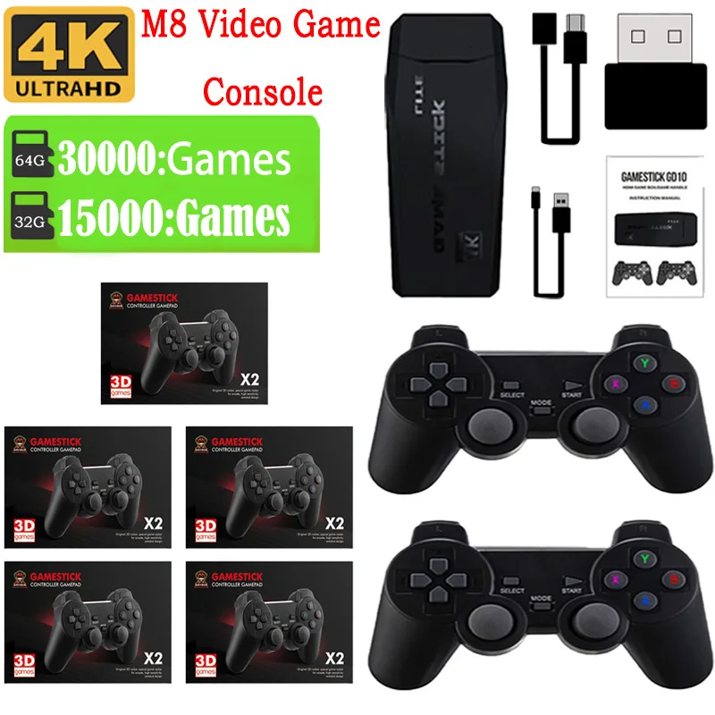 New Retro Game Console 4K/64G/30000 HD Video Game Console Stick For PSP PS1 GBA 64G 30000 Games 2.4G Double Wireless Controller
New Retro Game Console 4K/64G/30000 HD Video Game Console Stick For PSP PS1 GBA 64G 30000 Games 2.4G Double Wireless Controller