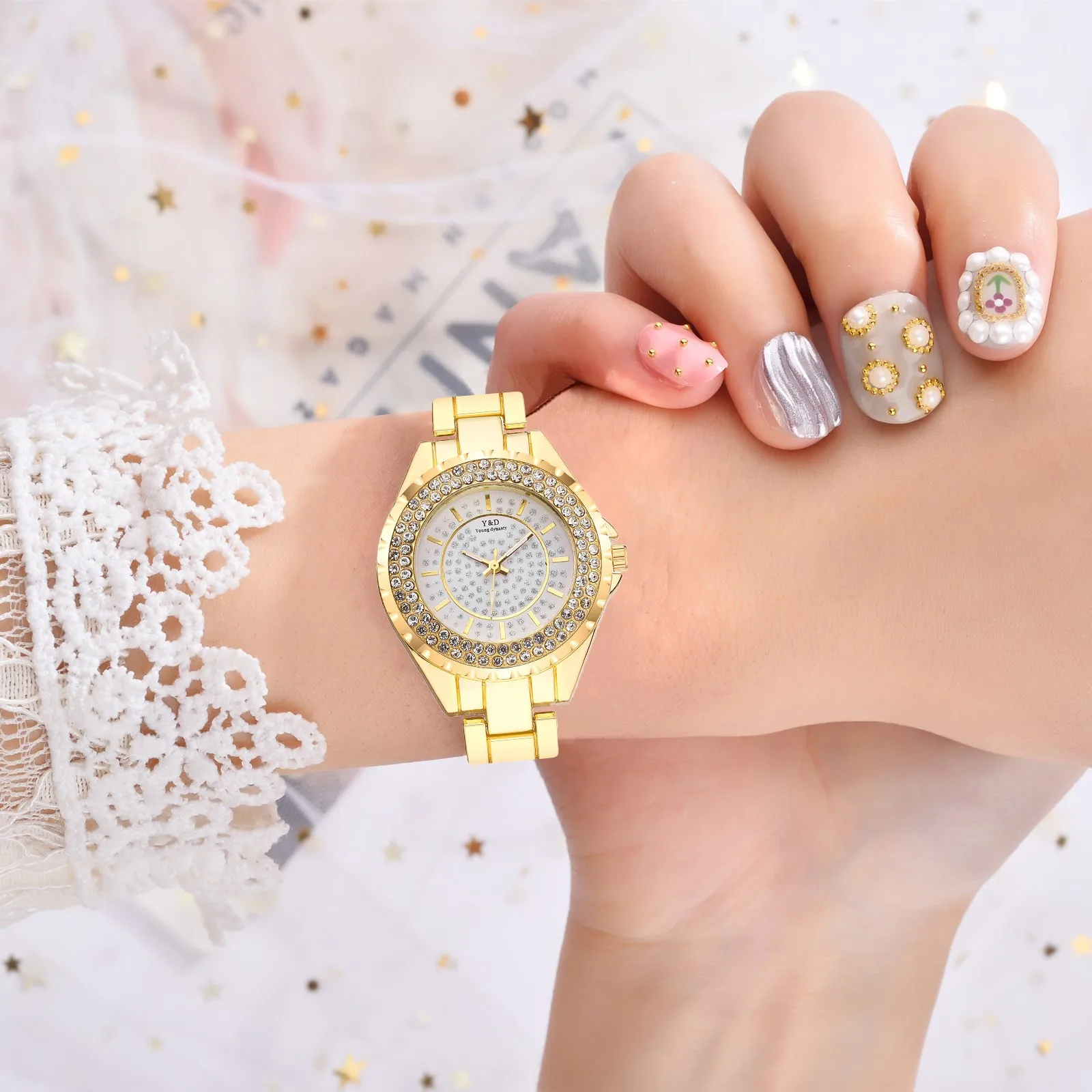 Women's Trend Watch Full Quartz Business Classic Quartz Round Diamond Temperament Steel Watch Band Women's Metal Watches for Men
Women's Trend Watch Full Quartz Business Classic Quartz Round Diamond Temperament Steel Watch Band Women's Metal Watches for Men