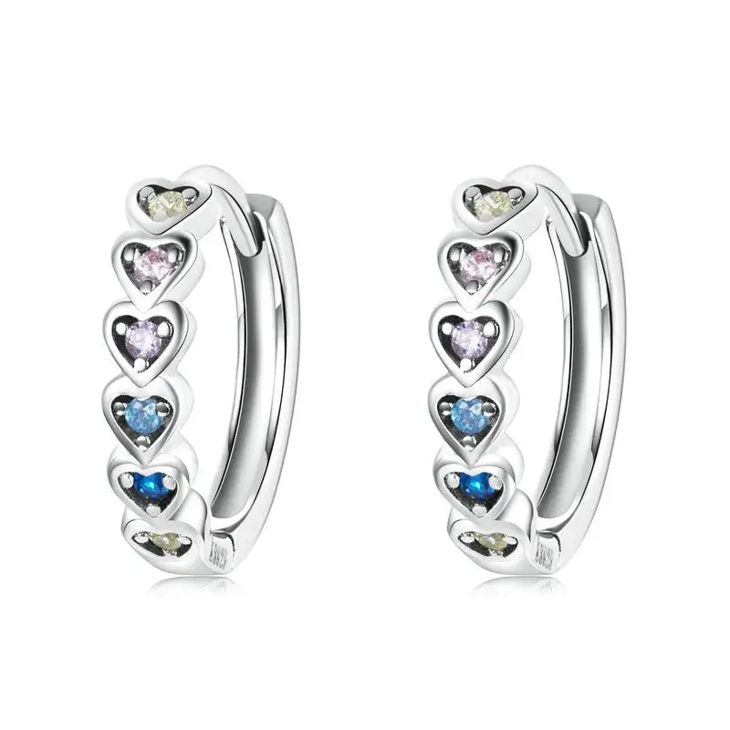 Exquisite Girl Hypoallergenic Earrings Jewelry Women's Fashion Trend Silver Color Geometric Colorful Heart Hoop Earrings
Exquisite Girl Hypoallergenic Earrings Jewelry Women's Fashion Trend Silver Color Geometric Colorful Heart Hoop Earrings