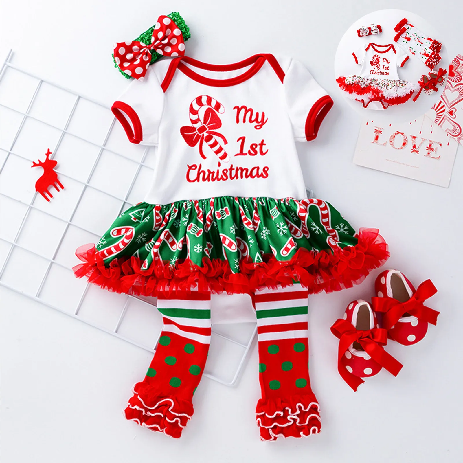 0-24 Months Infant Toddler Baby Girls Christmas Clothes Sets Jumpsuit+Headband+Socks+Shoes 4Pcs Sets Princess Newborn Outfits
0-24 Months Infant Toddler Baby Girls Christmas Clothes Sets Jumpsuit+Headband+Socks+Shoes 4Pcs Sets Princess Newborn Outfits