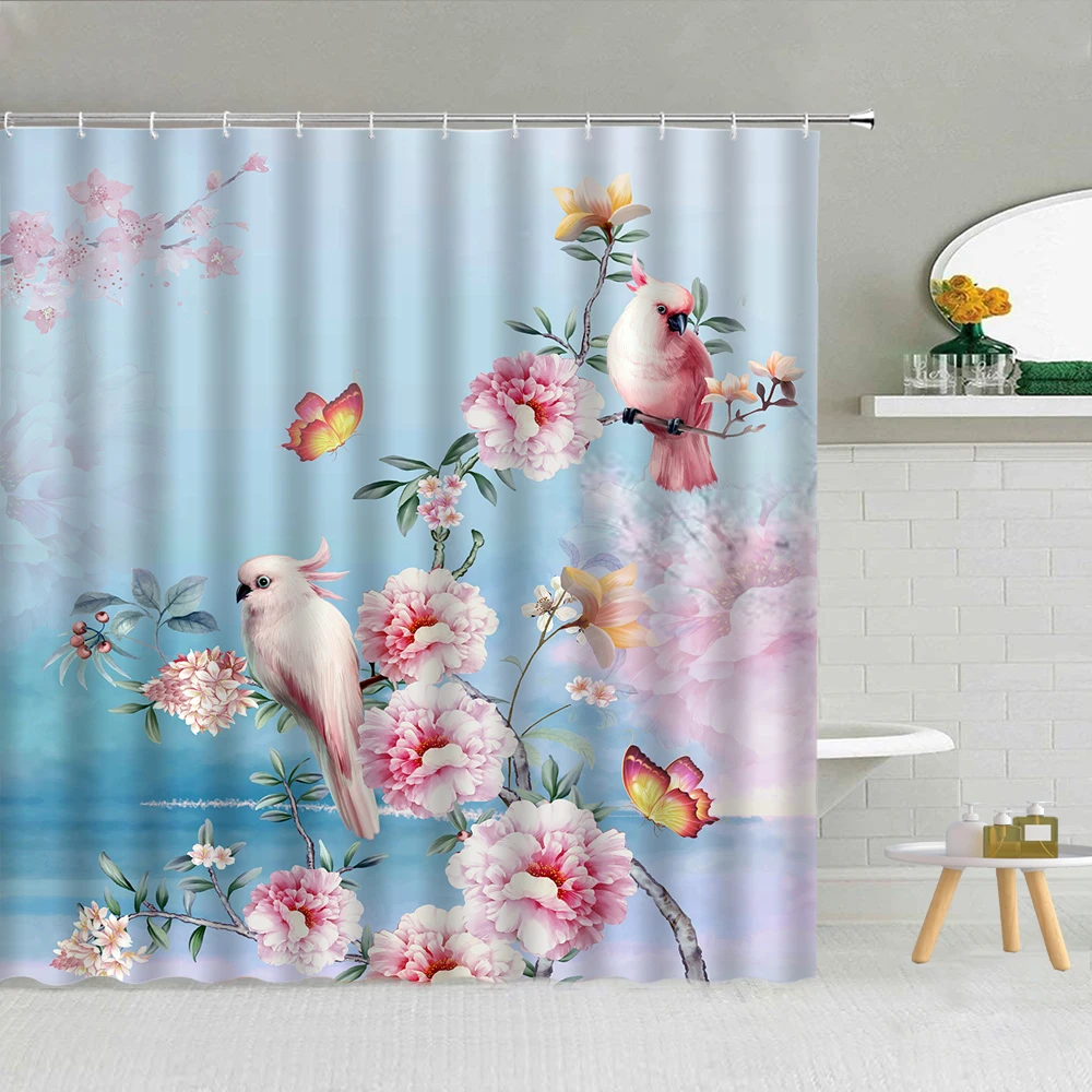 Turquoise Teal and White Flower Blooming Rose Romantic Floral Art Fabric Bathroom Curtains Set
Turquoise Teal and White Flower Blooming Rose Romantic Floral Art Fabric Bathroom Curtains Set