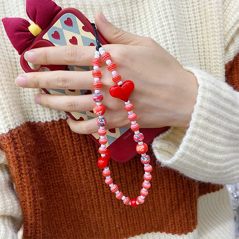 Red Acrylic Heart Phone Chain Straps Cell Phone Charm Hand Made Phone String
Red Acrylic Heart Phone Chain Straps Cell Phone Charm Hand Made Phone String